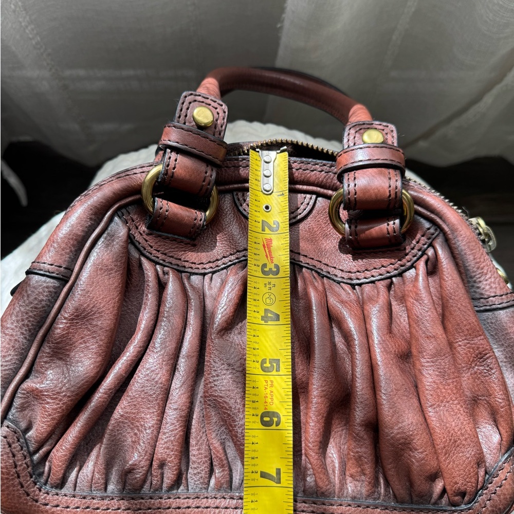 Fossil Fifty-Four (or Fossil 54) Rich Brown Leather Satchel - Picture 2 of 9